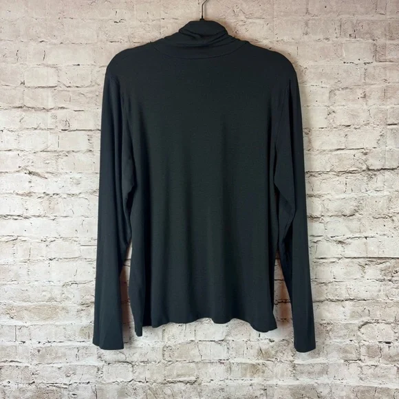 Eileen Fisher Womens XL Black Long Sleeve Turtleneck Top Rayon Lycra Casual - Picture 5 of 6